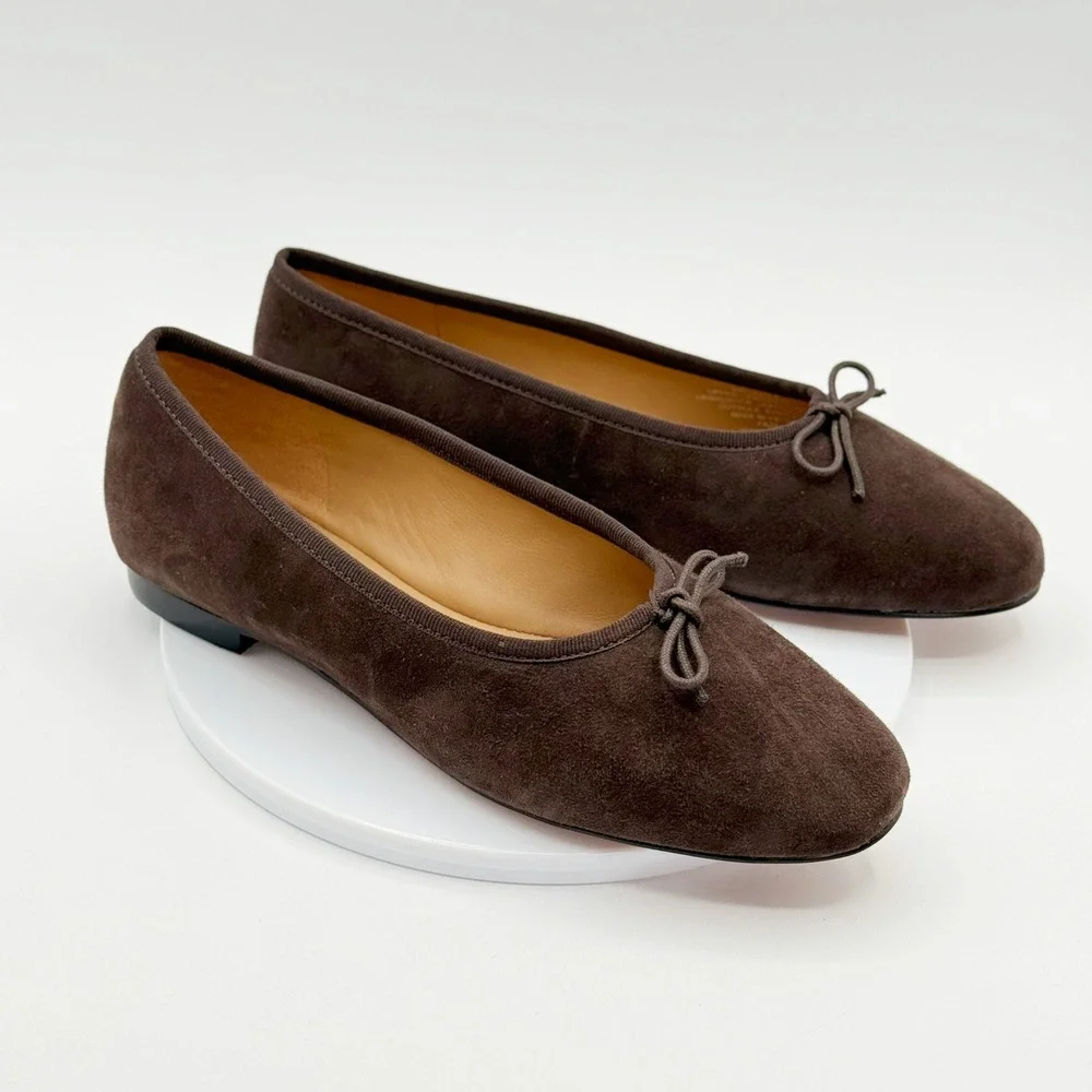 Madewell April Ballet Flat Size 7 Carob Brown Suede Womens NEW - Picture 9 of 11